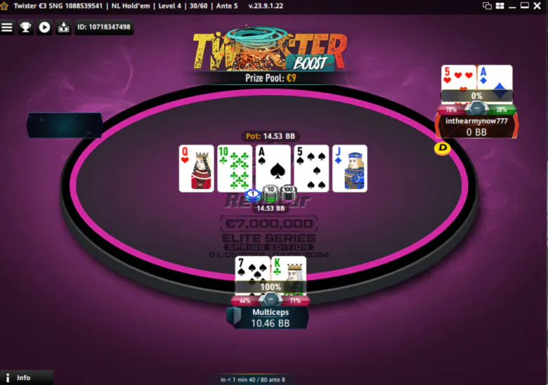 How twister table looks on the RedStar poker room.