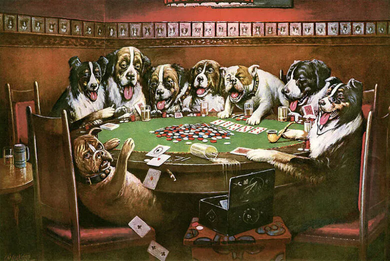 Poker Sympathy from the series Dogs Playing Poker