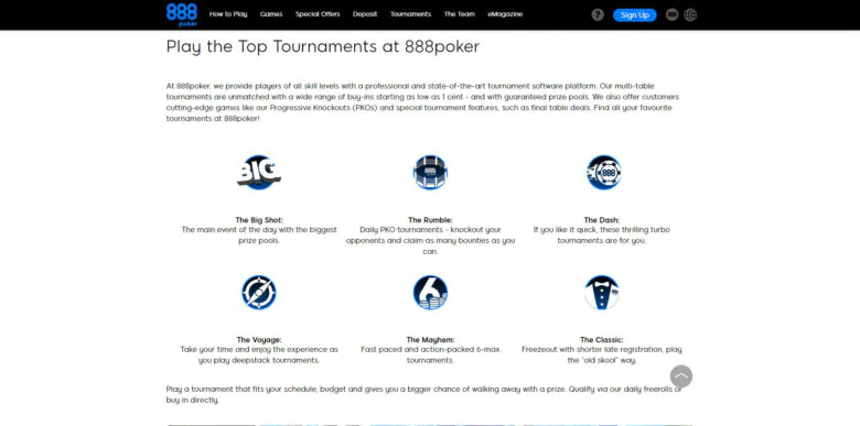 888poker tournaments