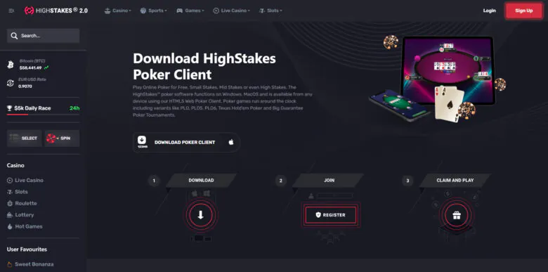 HighStakes Poker download client