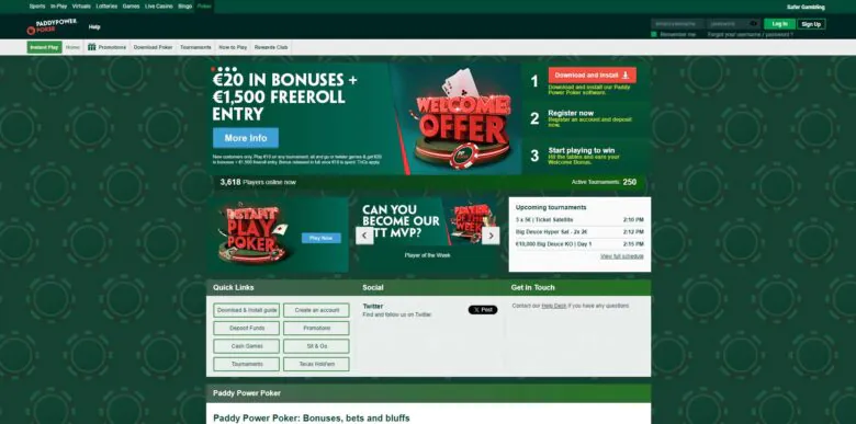 Paddy Power Poker official website