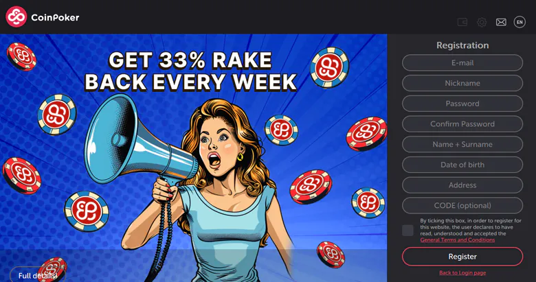 Coin Poker Registration