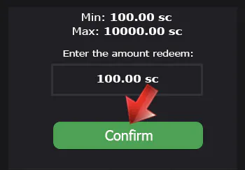 Confirm the redemption