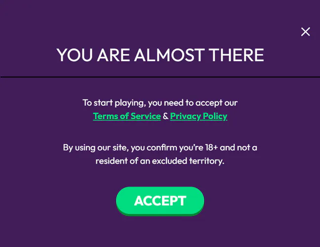 Accept the Terms & Conditions: