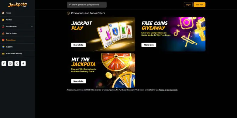 Jackpota Casino promotions