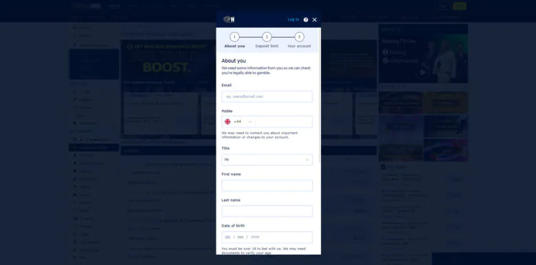William Hill Sportsbook sign up