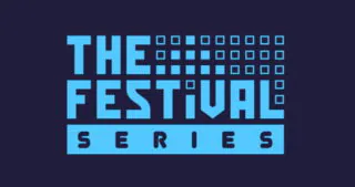 the festival logo blue